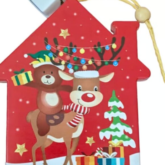 6PC LED HANGING CHRISTMAS ORNAMENT GIFT TAGS LIGHT SET DECORATIONS - NEW - Picture 4 of 9